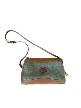 Vintage Dooney & Bourke Pebble Leather Crossbody‎ Bag in Taupe & Brown